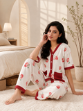 Red Flowers Love Pj suit