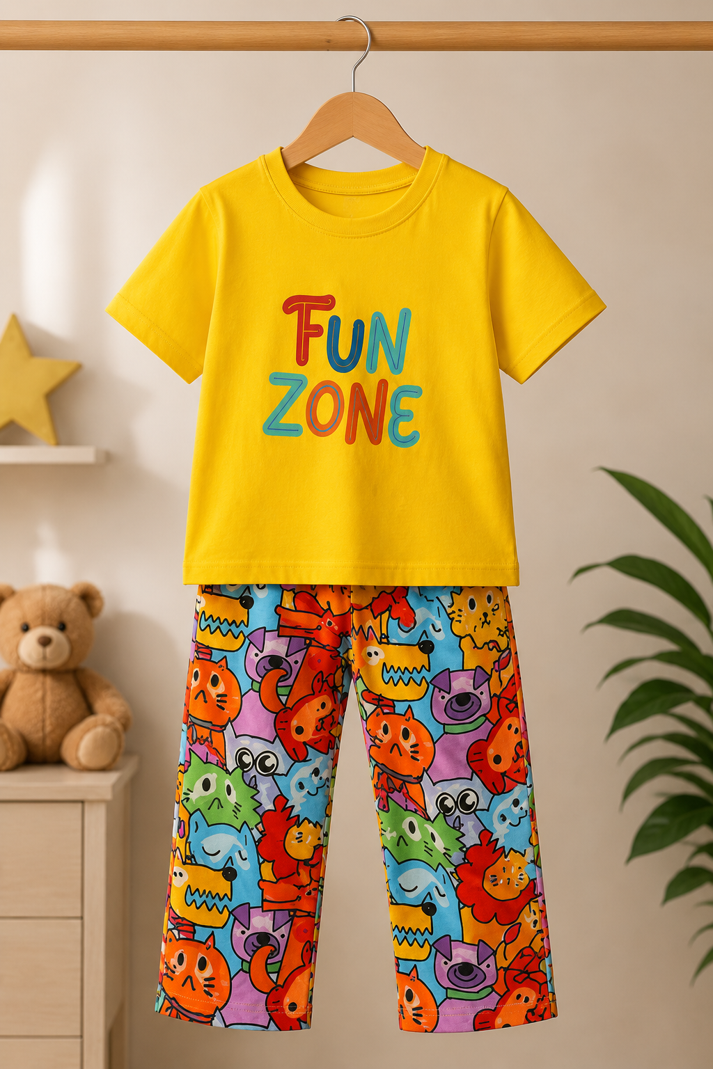 Colorful Fun Zone Love Kids Night Suit