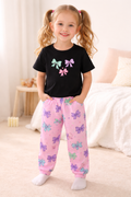 Pastel Bow Love Kids Night Suit
