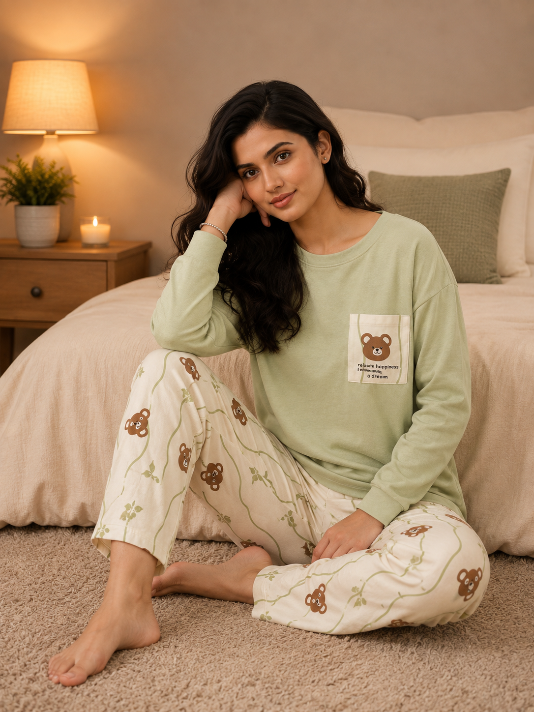 Brown Bear Love Soft Cotton Pj Suit