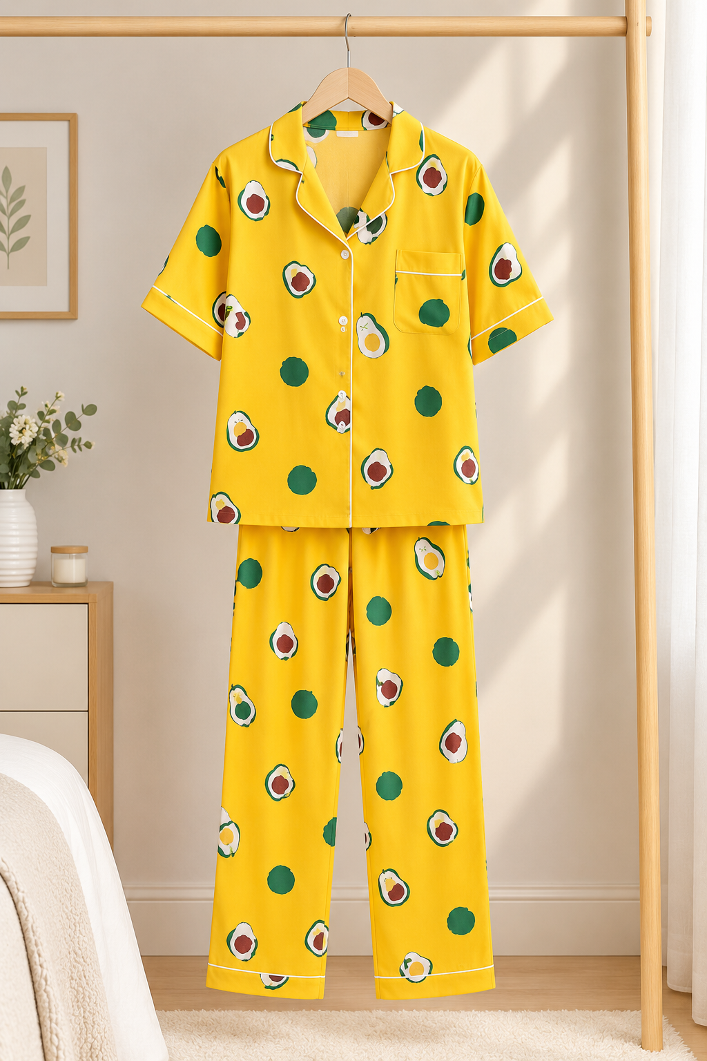Avacado Print Pajama Set