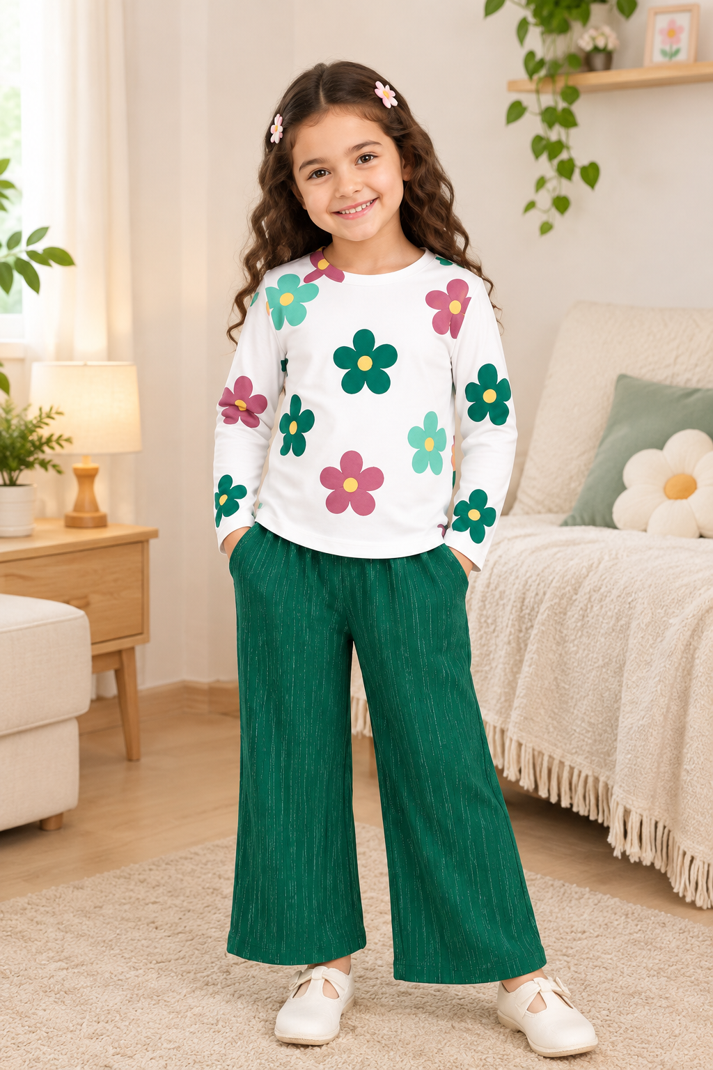 Green Kids Pajama Set