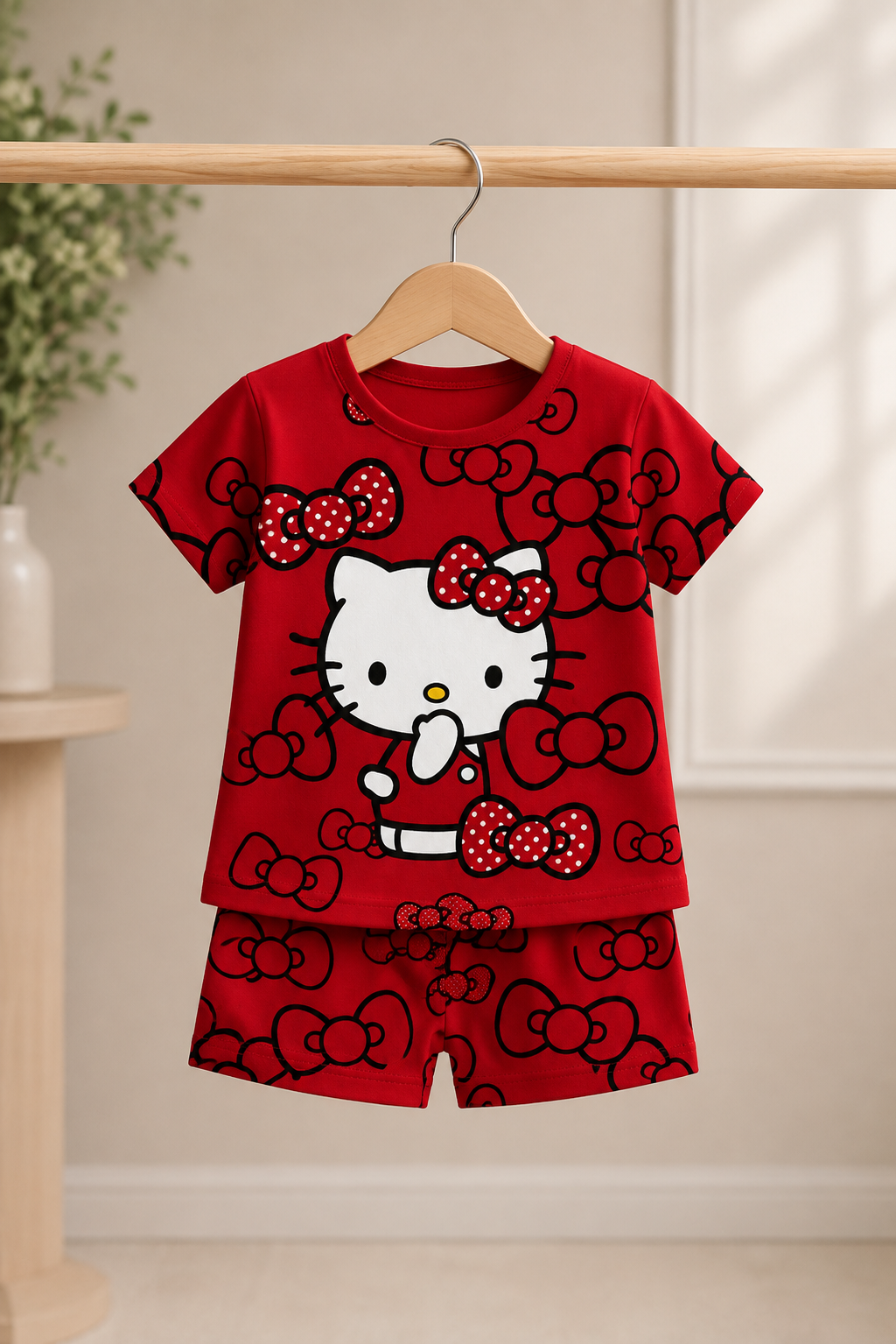 Kitty Bow Kids Night Suit