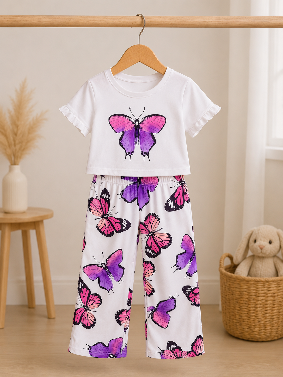 Purple Butterfly Kids Night Suit