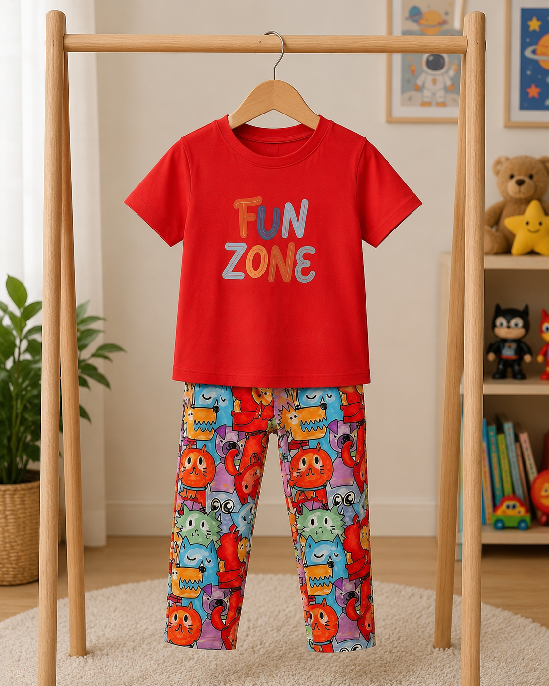 Colorful Fun Zone Kids Night Suit