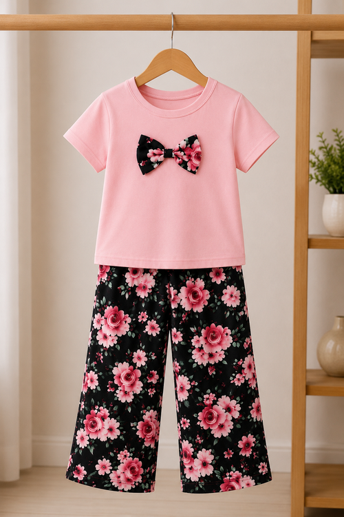 Black Poni Love Kids Night Suit