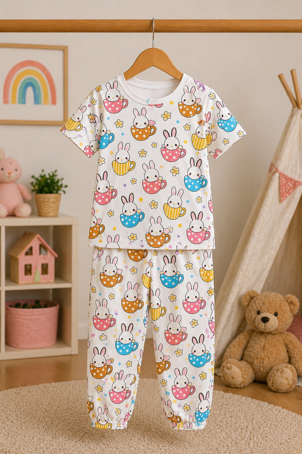 Bunny Teacup Kids Night Suit