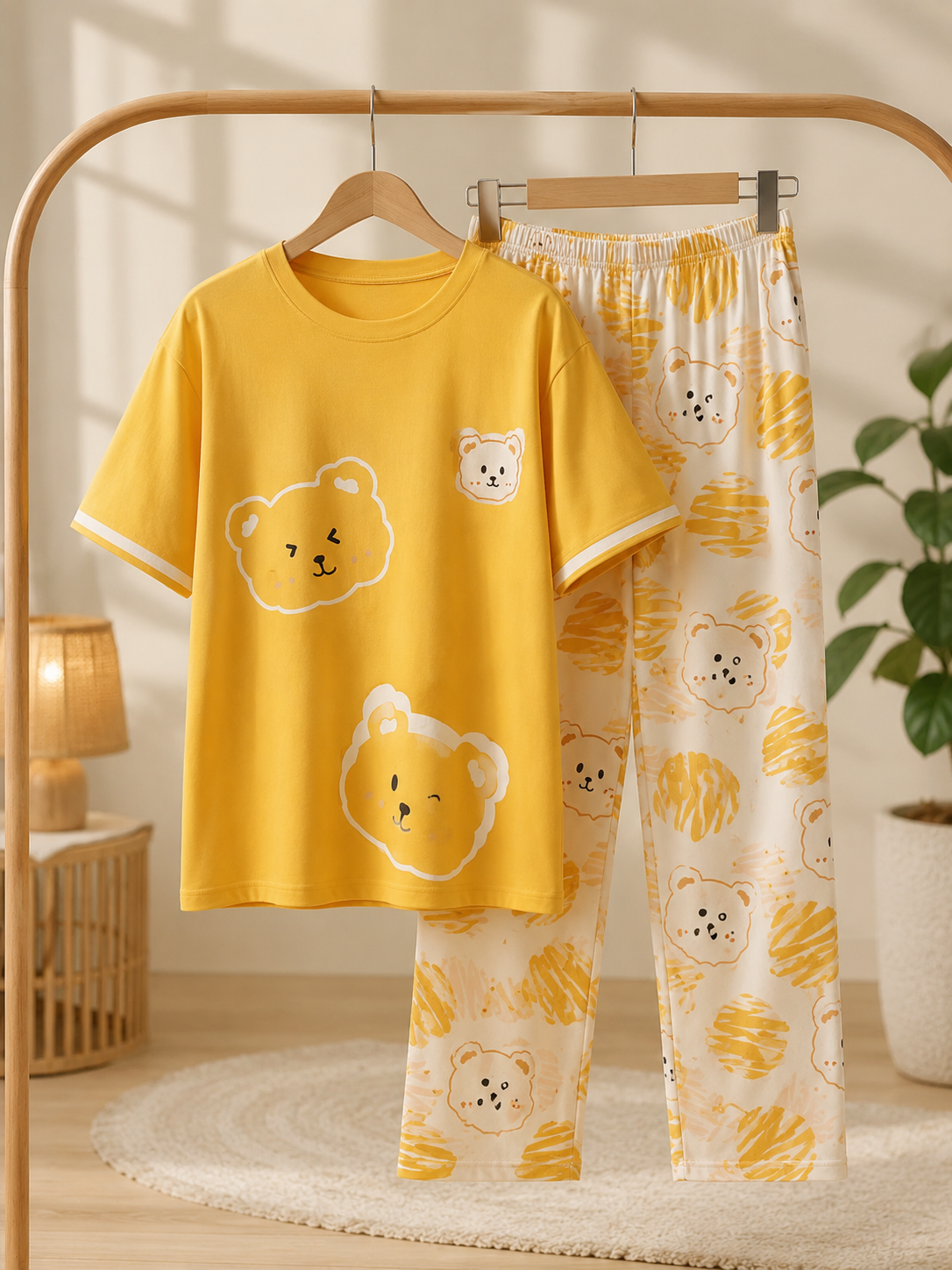 Yellow Love Soft Cotton Pj-Suit