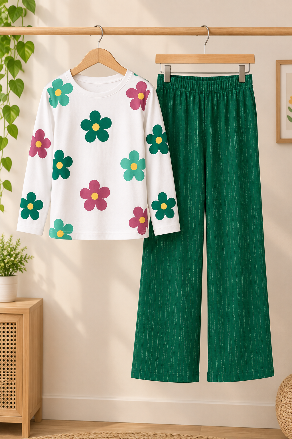 Green Kids Pajama Set