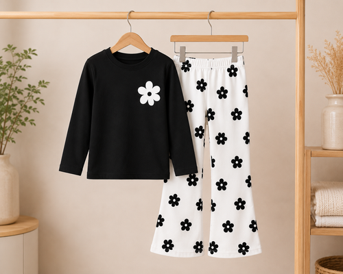 Black And White Kids Pajama Set