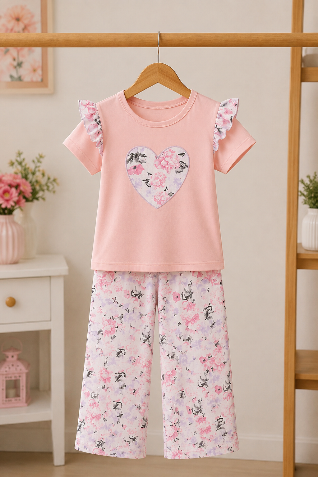 Pastel Floral Kids Night Suit