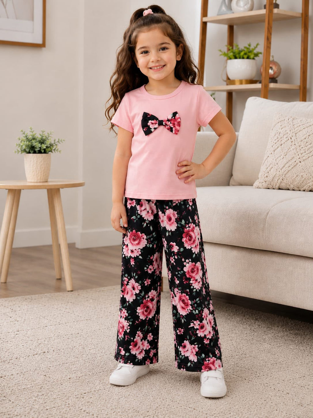 Black Poni Love Kids Night Suit