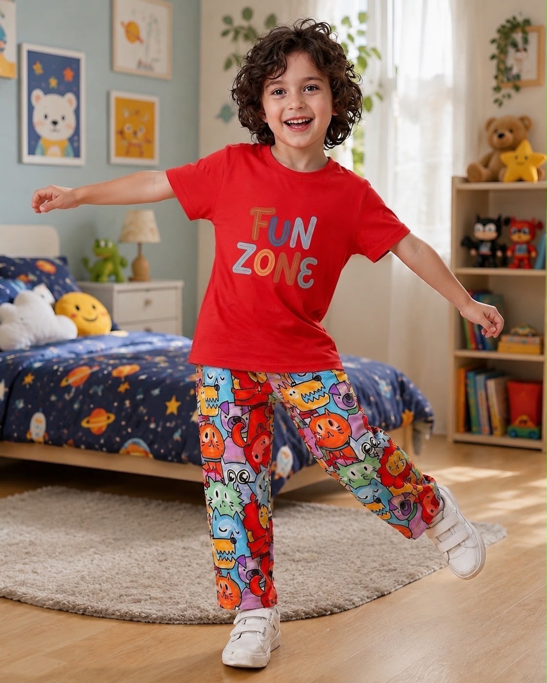 Colorful Fun Zone Kids Night Suit