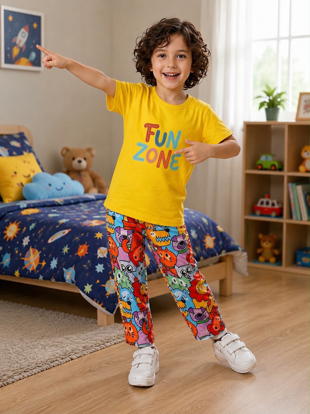 Colorful Fun Zone Love Kids Night Suit