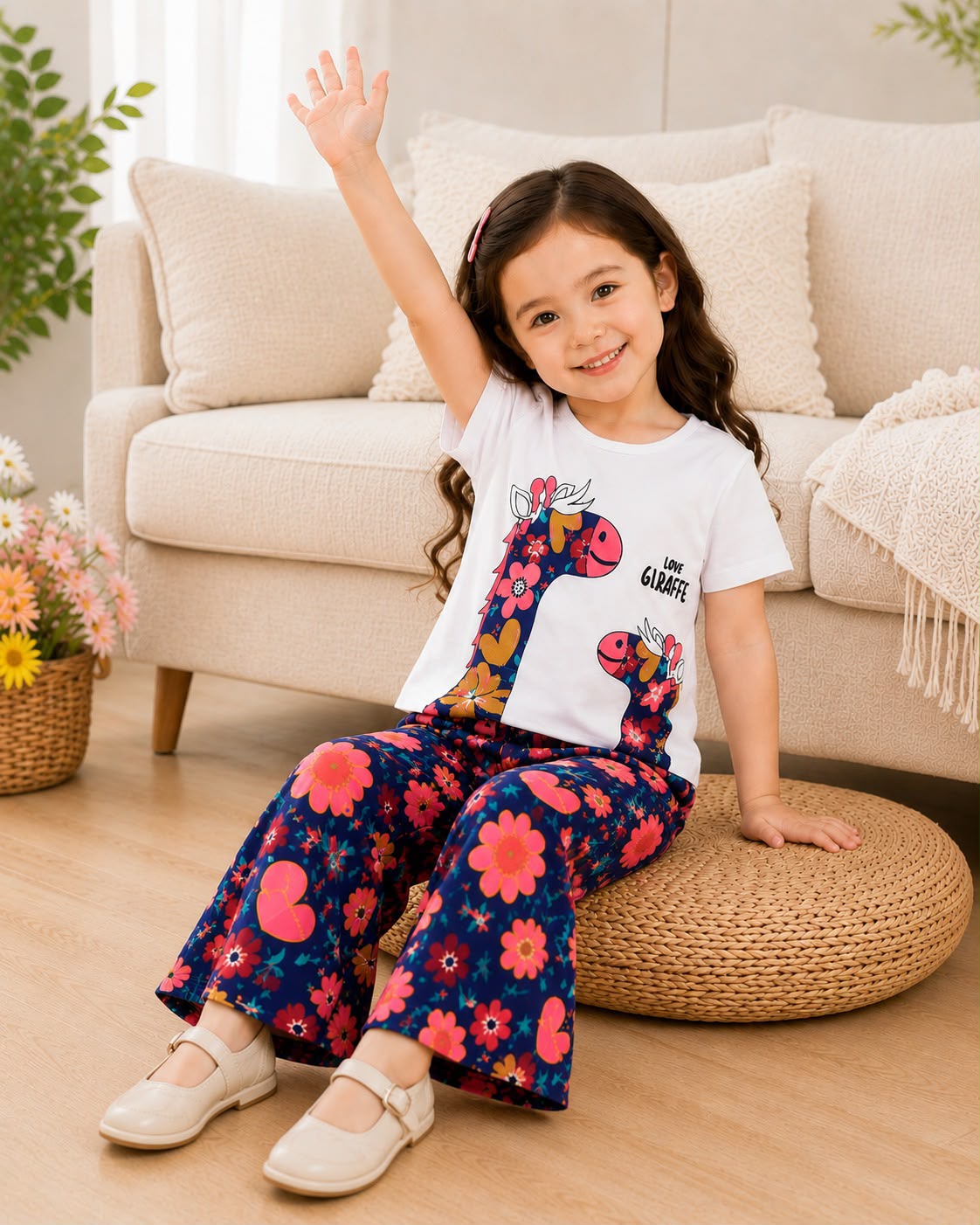 Love Giraffe Kids Night Suit