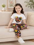 Heart Flowers Love Kids Night Suit