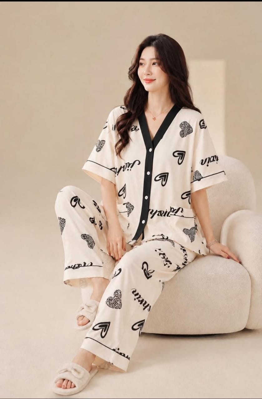 Cozy Love Print Pajama Set