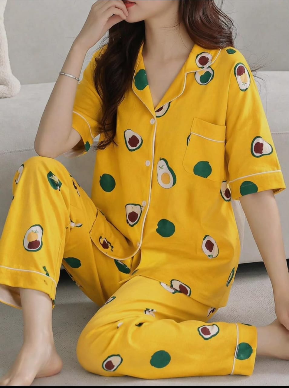 Avacado Print Pajama Set
