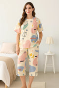 Pastel Bear Print Pj Suit